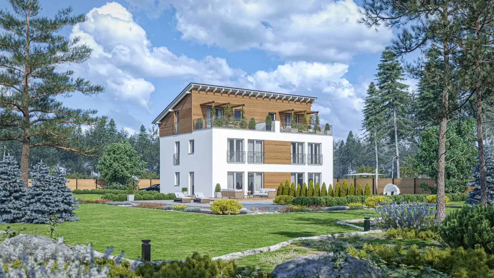 Haas D 112 A – Doppelhaus Außenansicht